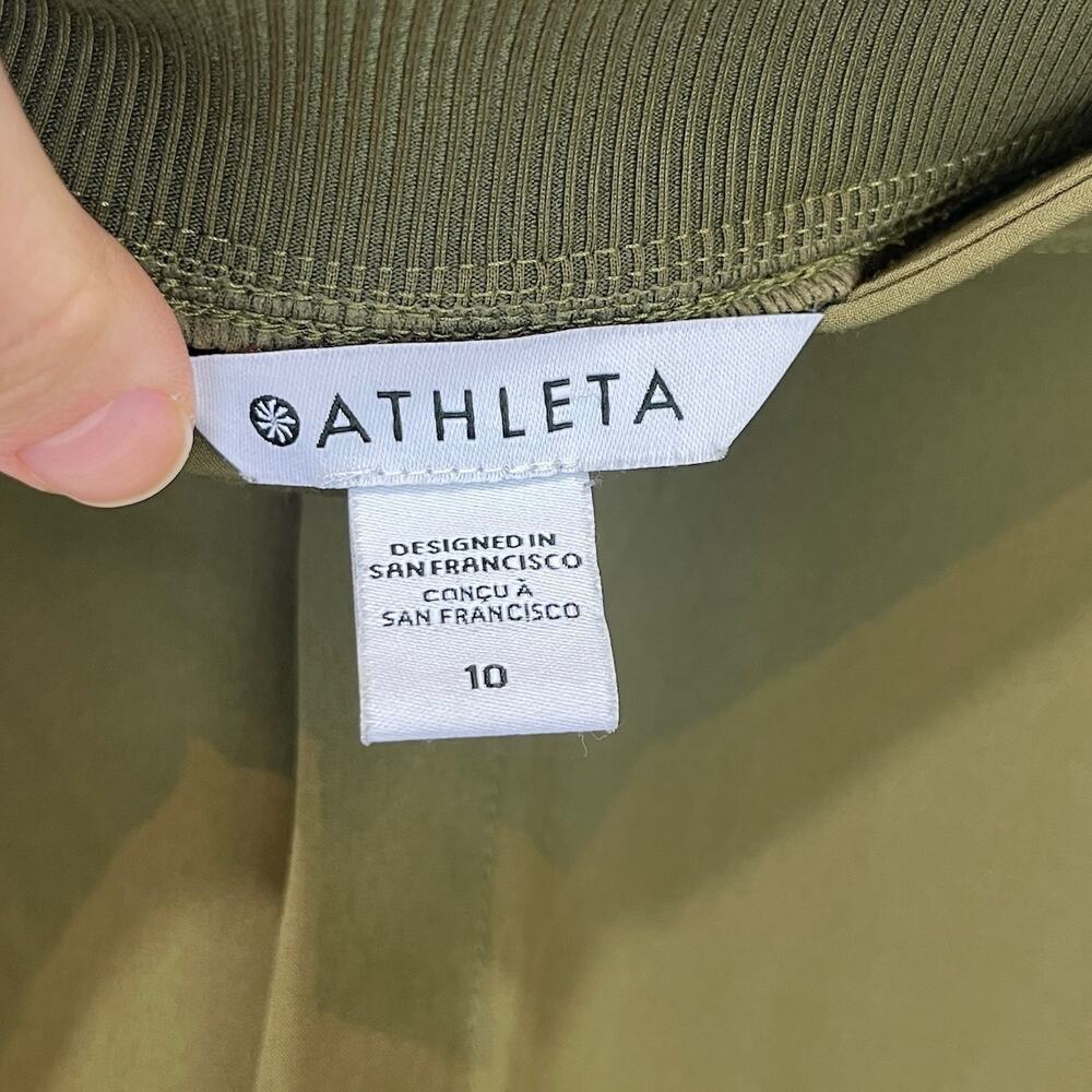 ATHLETA Brooklyn Mid Rise Ankle Pants Stretch 198671 Olive Green Size 10 - Picture 3 of 10